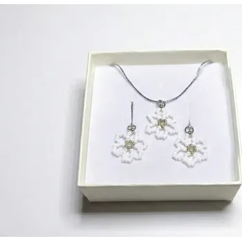 Souprava šperků Bellakvět Sada "Magnolie" - Náhrdelník & Náušnice | Miyuki & Ocel