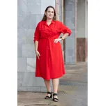 Italy fashion Košilové šaty SUSAN Barva: Červená, Velikost: UNI: XL-3XL