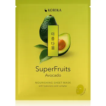 Pleťová maska KORIKA Vyživující plátýnková maska Superfruits Avocado (Nourishing Sheet Mask) 25 g + 2 měsíce na vrácení zboží