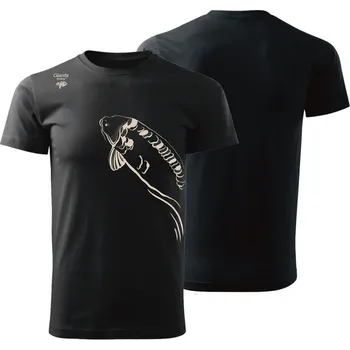 Rybářské oblečení Giants fishing Tričko pánské černé Plavající kapr - vel. M