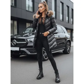 Dámská bunda Dámská prošívaná zimní bunda s kapucí černá Dstreet Velikost: 2XL