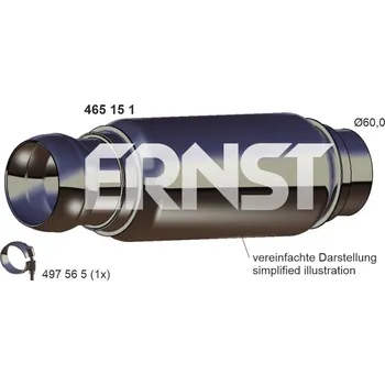Katalyzátor Opravné potrubí, katalyzátor ERNST 465151
