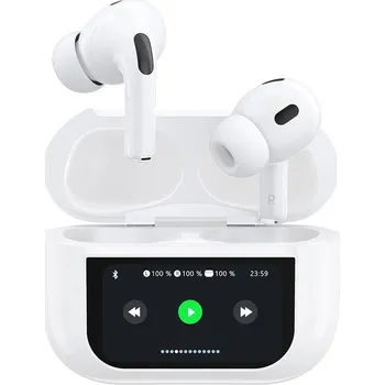 Bezdrátová sluchátka Dudao U19 do uší TWS s Bluetooth 5.3 a LED displejem - bílá