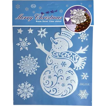 Vánoční dekorace Vánoční samolepky na okno - Sněhulák (23,5 x 18 cm)