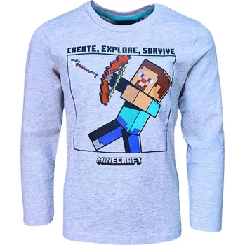 Dívčí tričko TRIKO dlouhý rukáv MINECRAFT (Create, Explore, Survive) Velikost: 128