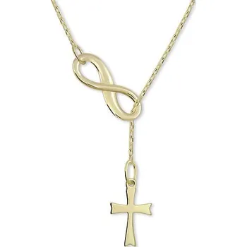 Náhrdelník Brilio Zlatý originální náhrdelník Nekonečno s křížkem 40 cm 273 001 00132 + 2 měsíce na vrácení zboží