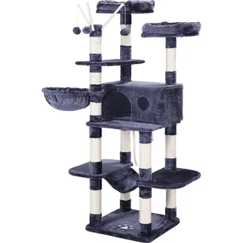 FEANDREA Strom pro kočky, 50x50x164cm, tmavě šedý Kočičí strom