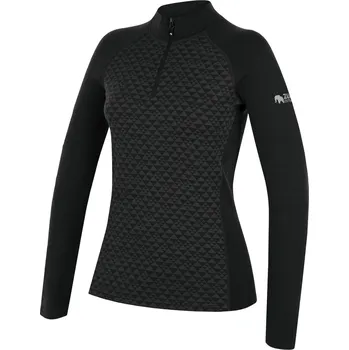 Dámské tričko Dámské funkční triko Zulu Merino 240 Zip Long Velikost: M / Barva: černá