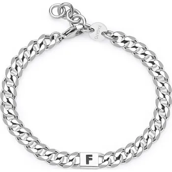 Náramek S'Agapõ Pánský ocelový náramek s písmenem F Monogram SMG16 + 2 měsíce na vrácení zboží