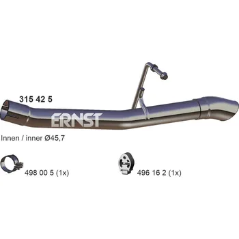 Přední díl výfuku Výfuková trubka ERNST 315425