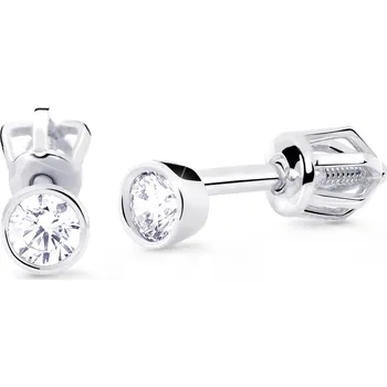 Náušnice Cutie Diamonds Něžné peckové náušnice z bílého zlata s brilianty DZ8017-30-00-X-2 + 2 měsíce na vrácení zboží