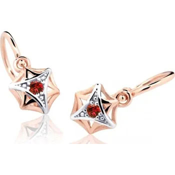 Náušnice Cutie Jewellery Dětské náušnice z růžového zlata C2209-10-X-4 červená + 2 měsíce na vrácení zboží
