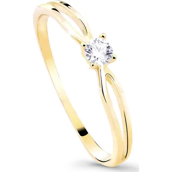 Prsten Cutie Diamonds Třpytivý zásnubní prsten ze žlutého zlata s briliantem DZ8027-00-X-1 55 mm + 2 měsíce na vrácení zboží
