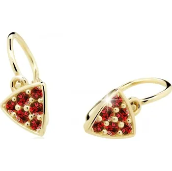 Náušnice Cutie Jewellery Třpytivé dětské náušnice ze žlutého zlata C2207-10-X-1 červená + 2 měsíce na vrácení zboží