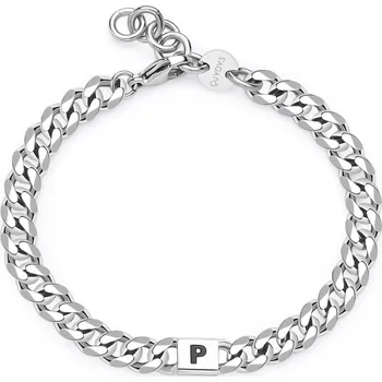 Náramek S'Agapõ Pánský ocelový náramek s písmenem P Monogram SMG26 + 2 měsíce na vrácení zboží