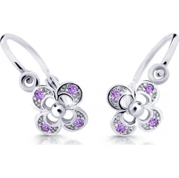 Náušnice Cutie Jewellery Dětské náušnice z bílého zlata C2200-10-X-2 fialová + 2 měsíce na vrácení zboží