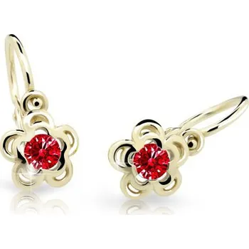 Náušnice Cutie Jewellery Zlaté dětské náušnice C2204-10-X-1 červená + 2 měsíce na vrácení zboží