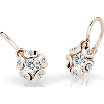 Náušnice Cutie Diamonds Krásné dětské náušnice z růžového zlata s brilianty DC2178-10-00-X-4 + 2 měsíce na vrácení zboží