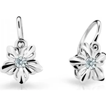 Náušnice Cutie Diamonds Dětské náušnice z bílého zlata Kytičky s diamanty C2238-10-10-X-2-D + 2 měsíce na vrácení zboží