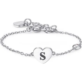 Náramek S'Agapõ Stříbrný ocelový náramek s písmenem S Click SCK135 + 2 měsíce na vrácení zboží