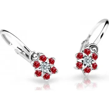 Náušnice Cutie Jewellery Půvabné dětské náušnice z bílého zlata C2152-10-X-2 červená + 2 měsíce na vrácení zboží