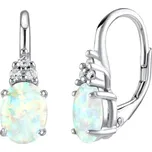 Silvego Stříbrné náušnice s bílým syntetickým opálem Olivia LPS1508W + 2 měsíce na vrácení zboží