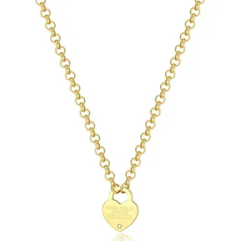 Módní doplněk S'Agapõ Hravý pozlacený náhrdelník se srdíčkem Be My Always SBM77 + 2 měsíce na vrácení zboží