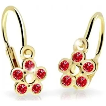 Náušnice Cutie Jewellery Dětské kytičkové náušnice ze žlutého zlata C2744-10-X-1 červená + 2 měsíce na vrácení zboží