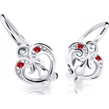 Náušnice Cutie Jewellery Slušivé dětské náušnice z bílého zlata C2211-10-X-2 červená + 2 měsíce na vrácení zboží