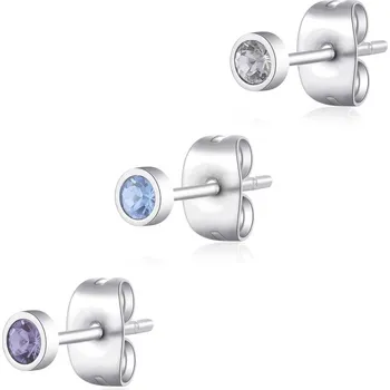 Módní doplněk S'Agapõ Sada tří single náušnic s krystaly Glam CLICK SCK161 + 2 měsíce na vrácení zboží