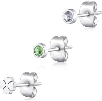 Módní doplněk S'Agapõ Sada tří single náušnic Lucky CLICK SCK162 + 2 měsíce na vrácení zboží