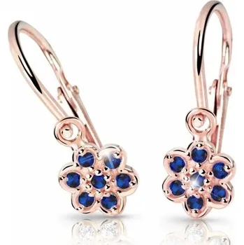 Náušnice Cutie Jewellery Dětské náušnice z růžového zlata C2746-10-X-4 modrá + 2 měsíce na vrácení zboží