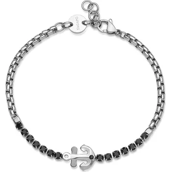 Náramek S'Agapõ Ocelový náramek pro muže se zirkony Kotva Nautika SNK20 + 2 měsíce na vrácení zboží