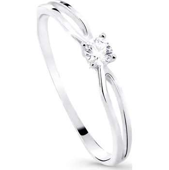 Prsten Cutie Jewellery Něžný třpytivý prsten z bílého zlata Z8027-10-X-2 49 mm + 2 měsíce na vrácení zboží