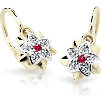 Náušnice Cutie Jewellery Zlaté dětské náušnice C2210-10-X-1 červená + 2 měsíce na vrácení zboží