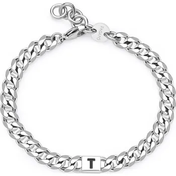 Náramek S'Agapõ Pánský ocelový náramek s písmenem T Monogram SMG29 + 2 měsíce na vrácení zboží