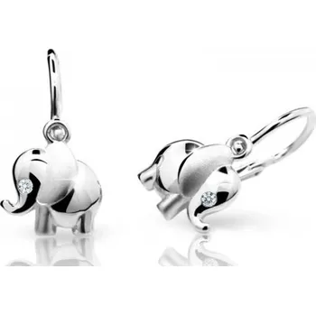 Náušnice Cutie Diamonds Dětské náušnice Sloník z bílého zlata s brilianty DC1955-10-00-X-2 + 2 měsíce na vrácení zboží