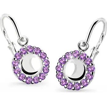 Náušnice Cutie Jewellery Dětské náušnice z bílého zlata C2750-10-X-2 fialová + 2 měsíce na vrácení zboží