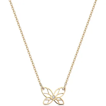 Módní doplněk S'Agapõ Pozlacený náhrdelník Motýlí křídla Click SCK271 + 2 měsíce na vrácení zboží