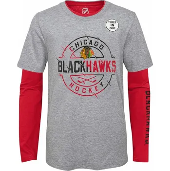 Chlapecké tričko Outerstuff Dětské tričko Chicago Blackhawks NHL Two-Way Forward 3 In 1 Combo Velikost: Dětské S (6 - 9 let)