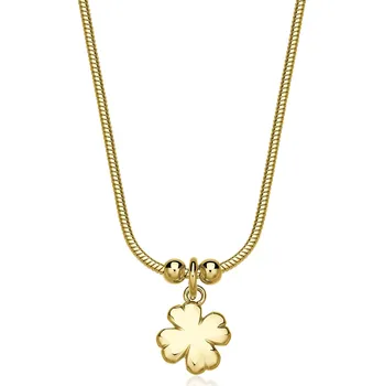 Módní doplněk S'Agapõ Pozlacený náhrdelník pro štěstí Čtyčlístek Click SCK283 + 2 měsíce na vrácení zboží