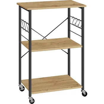 Obývací pokoj Odkládací stolek na kolečkách se 3 policemi TAYLOR ARTISAN 60x40 cm
