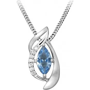 Módní doplněk Silver Cat Stylový náhrdelník se syntetickým modrým spinelem SC459 (řetízek, přívěsek) + 2 měsíce na vrácení zboží