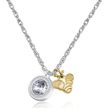 Módní doplněk S`Agapõ Ocelový náhrdelník s krystalem a včeličkou Light SKT05 + 2 měsíce na vrácení zboží