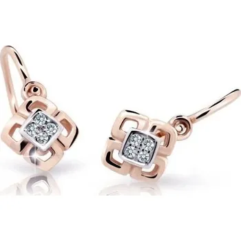 Náušnice Cutie Diamonds Dětské bicolor náušnice ze zlata s diamanty C2240-10-10-X-4-D + 2 měsíce na vrácení zboží