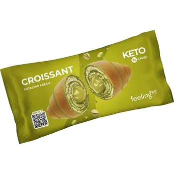 FeelingOK Variegated Croissant Filled With Pistachio Cream + Protein (50 g)