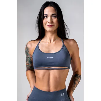 NEBBIA Open-back sportovní podprsenka POWER šedá XS