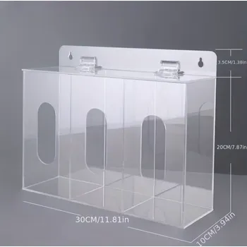 Zdravotnický materiál Akrylový dávkovač na rukavice a roušky Rozměr: 3 přihrádky