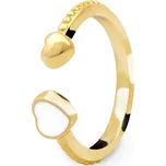 Beneto Něžný pozlacený otevřený prsten se srdíčky AGG472-G + 2 měsíce na vrácení zboží