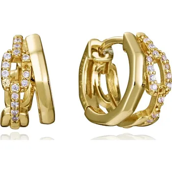 Módní doplněk Viceroy Pozlacené kruhové náušnice s kubickými zirkony 2315E100-30 + 2 měsíce na vrácení zboží